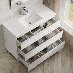 Banyetti Vatilla 1000mm Floorstanding Vanity Unit With Lira Basin - Gloss White - thumbnail 3