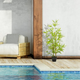 Outsunny Set Of 2 120Cm/4Ft Artificial Bamboo Trees Plant W/ Pot Indoor - thumbnail 4