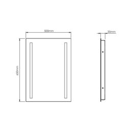 Sensio Ester Plus White Rectangular Wall-Mounted Bathroom & Wc Illuminated Contemporary Illuminated Mirror (H)65Cm (W)50Cm - thumbnail 4