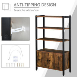 Multifunctional Bookshelf Storage Cabinet Bookcase Shelves & Cupboard - thumbnail 4