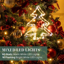 The Christmas Workshop Acrylic Led Christmas Tree Light - Mixed Led Christmas Decorations - 6 Hour Timer - Battery Operated - thumbnail 2