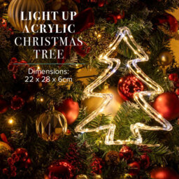 The Christmas Workshop Acrylic Led Christmas Tree Light - Mixed Led Christmas Decorations - 6 Hour Timer - Battery Operated - thumbnail 5