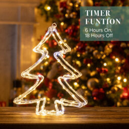 The Christmas Workshop Acrylic Led Christmas Tree Light - Mixed Led Christmas Decorations - 6 Hour Timer - Battery Operated - thumbnail 4