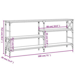 Berkfield Console Table Grey Sonoma 180X29X76.5 Cm Engineered Wood - thumbnail 9