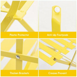 Mof 3-Piece Folding Bistro Set, Outdoor Garden Metal Table And Chairs, Powder-Coated Steel, 4 Colours Available (Yellow) - thumbnail 6