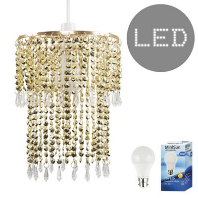Valuelights Gold Ceiling Droplets Shade And Bulb (D)21.5Cm