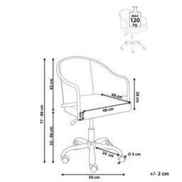 Beliani Desk Chair Redding Faux Leather Brown - thumbnail 3