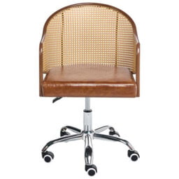 Beliani Desk Chair Redding Faux Leather Brown - thumbnail 4