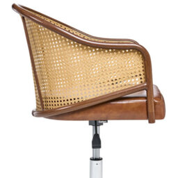 Beliani Desk Chair Redding Faux Leather Brown - thumbnail 6