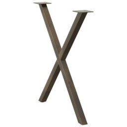Berkfield Dining Table Legs X-Shaped 2 Pcs Natural Steel 70X(72-73) Cm Steel - thumbnail 4