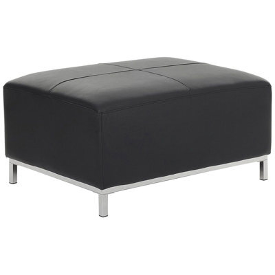 Beliani Glam Ottoman Oslo Leather Black - image 1