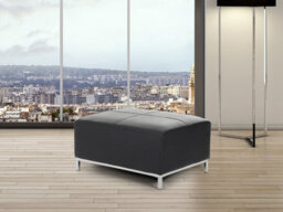 Beliani Glam Ottoman Oslo Leather Black - thumbnail 2