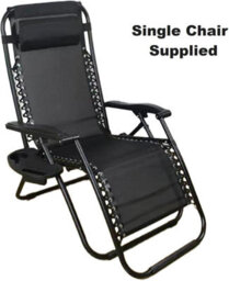 Shatchi Gravity Chair Heavy Duty Textoline Outdoor & Garden Sunloungers Folding Reclining Patio Chair Recliners ,1Pc - thumbnail 6