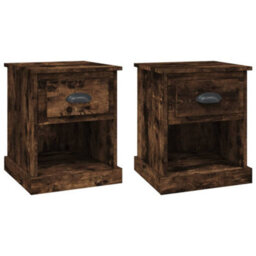 Berkfield Bedside Cabinets 2 Pcs Smoked Oak 39X39X47.5 Cm Engineered Wood - thumbnail 2
