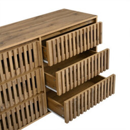 Abrihome Wood Colour Storage Sideboard 120X40X81Cm, Featuring 6 Openwork Drawers, Ventilated Design & 5 Support Legs - thumbnail 6