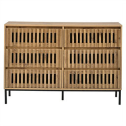 Abrihome Wood Colour Storage Sideboard 120X40X81Cm, Featuring 6 Openwork Drawers, Ventilated Design & 5 Support Legs - thumbnail 8