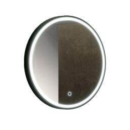 Sensio Frontier Matt Black Circular Wall-Mounted Bathroom Illuminated Modern Illuminated Mirror (H)60Cm (W)60Cm - thumbnail 2
