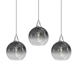 Milagro Monte Hand Made Designer Pendant Lamp Smoked Glass Shades - thumbnail 2