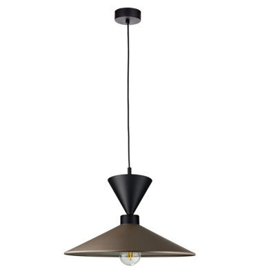 Luminosa Lighting Luminosa Amaris Dome Pendant Ceiling Light Brown, Black 1X E27 - image 1