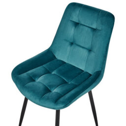 Beliani Set Of 2 Dining Chairs Melrose Velvet Turquoise - thumbnail 7