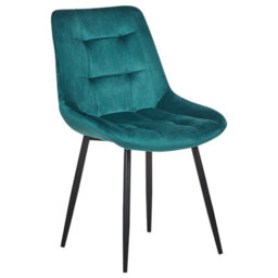 Beliani Set Of 2 Dining Chairs Melrose Velvet Turquoise - thumbnail 4