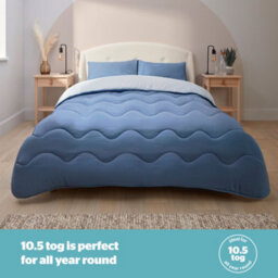 Silentnight Seersucker Coverless Duvet And Pillowcase Set - 10.5 Tog - Grey/blue - Single - thumbnail 6