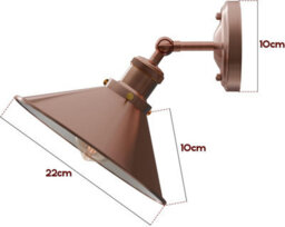 Modern Vintage Retro Industrial Wall Sconce Light 22Cm Metal Wall Lamp Adjustable Swing Arm Stylish Lighting For Bedroom Office - thumbnail 2