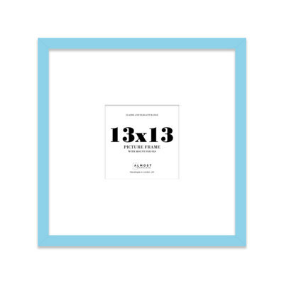 "13X13"" Light Blue Picture Frame - 13X13"" Square Frame With 9X9"" Mount For 13X13""/9X9"" Pictures Moderrn Style Thin Edge, 1 Pack" - image 1