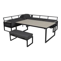 GoodHome Aconite Black Metal 8 Seater Corner Dining Set - thumbnail 7
