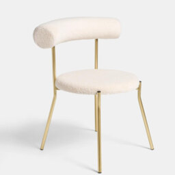 Ohs Boucle Accent Dining Chair Padded Seat With Metal Legs - Cream/gold - thumbnail 4