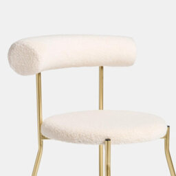 Ohs Boucle Accent Dining Chair Padded Seat With Metal Legs - Cream/gold - thumbnail 6