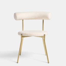 Ohs Boucle Accent Dining Chair Padded Seat With Metal Legs - Cream/gold - thumbnail 5
