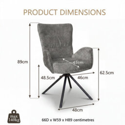Sonara Modern Swivel Accent Chair Stylish Upholstered Seat Set Of 1 - thumbnail 9