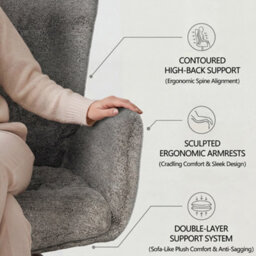 Sonara Modern Swivel Accent Chair Stylish Upholstered Seat Set Of 1 - thumbnail 6