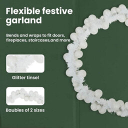 Vidaxl Christmas Ball Garland White 186 Cm Polystyrene - thumbnail 8