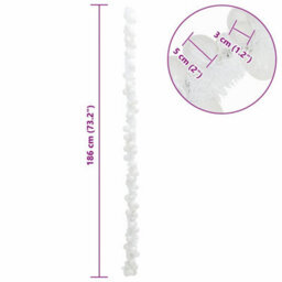 Vidaxl Christmas Ball Garland White 186 Cm Polystyrene - thumbnail 7