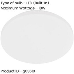 Loops 2 Pack Stylish Modern White Led Ceiling Light For Indoor Spaces - Perfect For Any Room - thumbnail 2