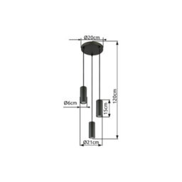 Luminosa Lighting Luminosa James Cluster Pendant Ceiling Light Grey Matt 3X Gu10 - thumbnail 6