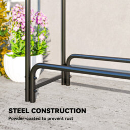 Outsunny Metal Firewood Rack, Log Holder, 300 X 36 X 99 Cm, Dark Green - thumbnail 6