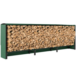 Outsunny Metal Firewood Rack, Log Holder, 300 X 36 X 99 Cm, Dark Green - thumbnail 2