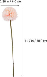 Dandelion Flower Fake Onion Flower Ball Silk Hydrangea Bouquet Plastic Shrubs Bushes Plant For Wedding Bouquet (Orange) - thumbnail 4