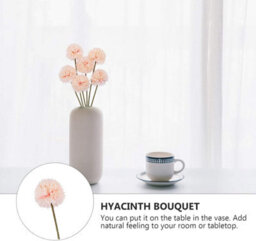 Dandelion Flower Fake Onion Flower Ball Silk Hydrangea Bouquet Plastic Shrubs Bushes Plant For Wedding Bouquet (Orange) - thumbnail 3