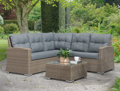 Statement Furniture Whinfell Corner Rattan Sofa And Coffee Table Garden Furniture Set - image 1