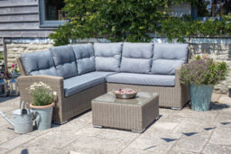 Statement Furniture Whinfell Corner Rattan Sofa And Coffee Table Garden Furniture Set - thumbnail 5