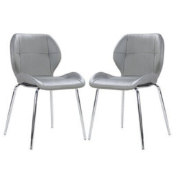 Furniture in Fashion Darcy Grey Faux Leather Dining Chairs In A Pair