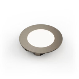 Unknown Fittingsco, Nebbia Recessed Diffused Led Undercabinet Light, Brushed Nickel 65mm 1.8W 12V, Single Light No Driver, Warm White - thumbnail 1
