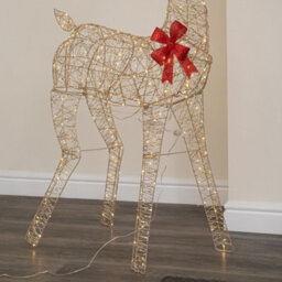 Samuel Alexander 1.3M Light Up Gold Twist Christmas Standing Reindeer With 300 Warm White Leds - thumbnail 6