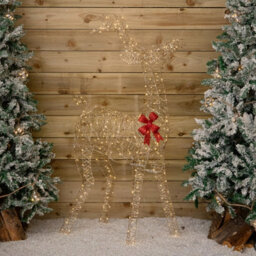 Samuel Alexander 1.3M Light Up Gold Twist Christmas Standing Reindeer With 300 Warm White Leds - thumbnail 3