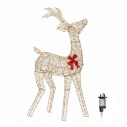 Samuel Alexander 1.3M Light Up Gold Twist Christmas Standing Reindeer With 300 Warm White Leds - thumbnail 8