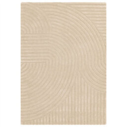 Beige Handmade Modern Wool Easy To Clean Geometric Rug For Bedroom Dining Room And Living Room -120Cm X 170Cm - thumbnail 5